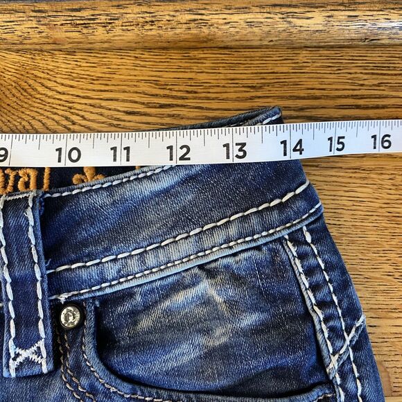 Rock Revival Womens Adele Boot Jeans Size 26 Blue Stretch Pocket Details *flaw* - Picture 14 of 16